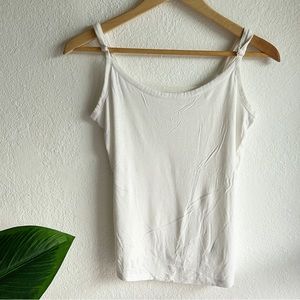 INC Basic White Tank Top Sz M runs small